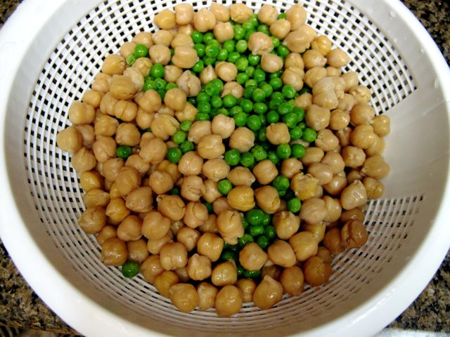 garbanzo beans and peas