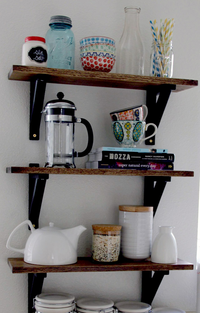 diy kitchen shelves